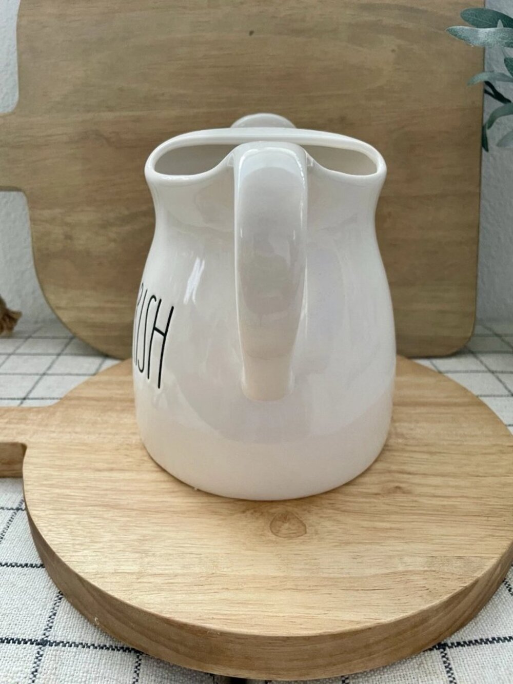 SALE! NWOT RAE DUNN Water Ceramic Watering Can - NOURISH (~ 6.5” H x ~5.75” d) - Picture 2 of 5